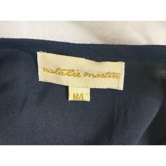 NATALIE MARTIN Black Long Sleeve Peasant Maxi Dress US MEDIUM/LARGE - Picture 14 of 14